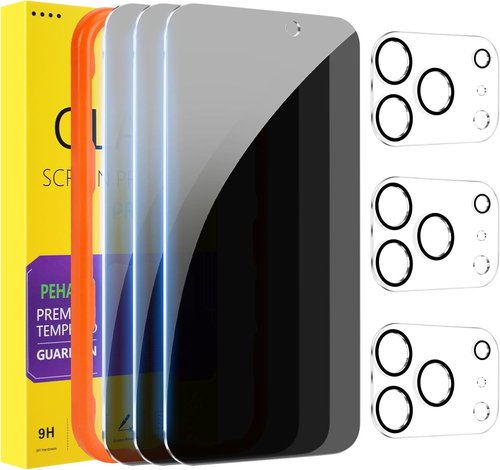 PEHAEL Privacy Screen Protector for iPhone 17 Pro Max - Full Coverage Anti-Spy Glass with Camera Lens Protector | 9H Hardness, Easy Installation, Bubble Free