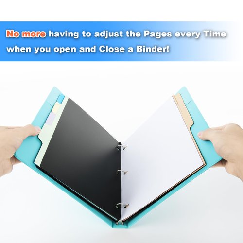 Full Page Flat Sheet Lifters & Page Protectors for Letter Size 11" x 8.5", 3 Hole Binder Separators for Binder Page Protectors, Family Tree, Photo Albums Helps You Turn The Page Better (Black 20 PCS)
