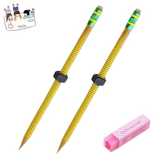 OHYEMISE Threaded Focus Pencil, Adhd Fidget Pencil, Special Threaded Pencils for Adhd Silent Tool Stress Relief Pen with A Sliding Nut That Moves for Office Work(2pcs)