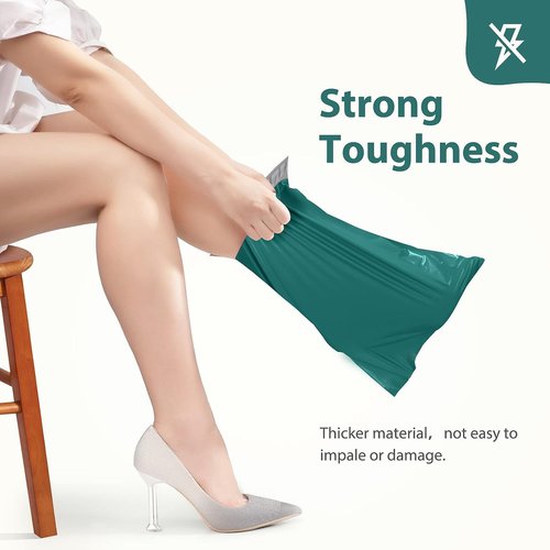Fuxury Poly Mailers - 10x13 Inch Waterproof Shipping Bags | 100 Pcs Self-Seal Envelopes in Forest Green