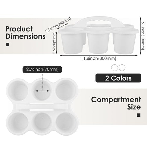 Find Scrapblooms 2 Pack Classroom Caddy For School,Kidsroom,Pencil Holder,Plastic Cup Caddy for Drink Delivery(White)