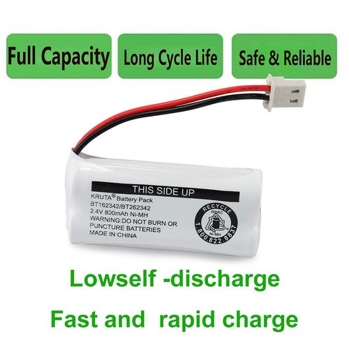 Kruta BT162342 BT262342 Cordless Phone Batteries Compatible with BT183342 BT283342 BT166342 BT266342 VTech CS6114 CS6419 CS6719 at&T EL52300 CL80111 Handset Telephone (Pack of 4)