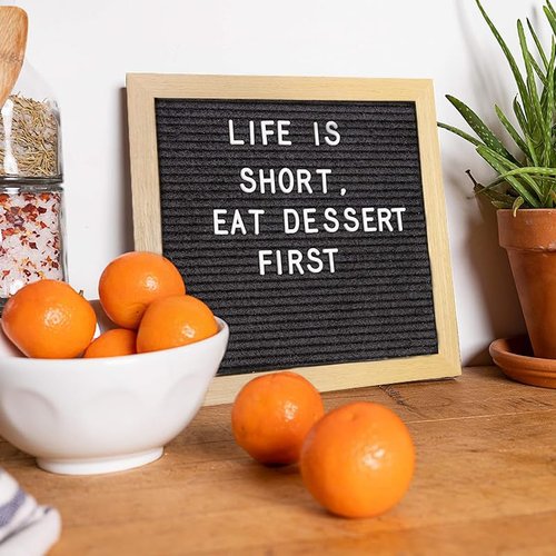 ArtBeek Felt Letter Board with 880 Letters 10 X 10” Letter Message Board for Classroom Decor Wall Mount Sign Board for DIY (White, 10X10)