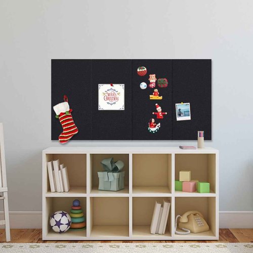 Umtiti Cork Board 17"x 8" Self-Adhesive Black Cork Board, 1/2" Thick Cork Boards, 12 Pack Black Bulletin Board (4320BK-12mm-12p)