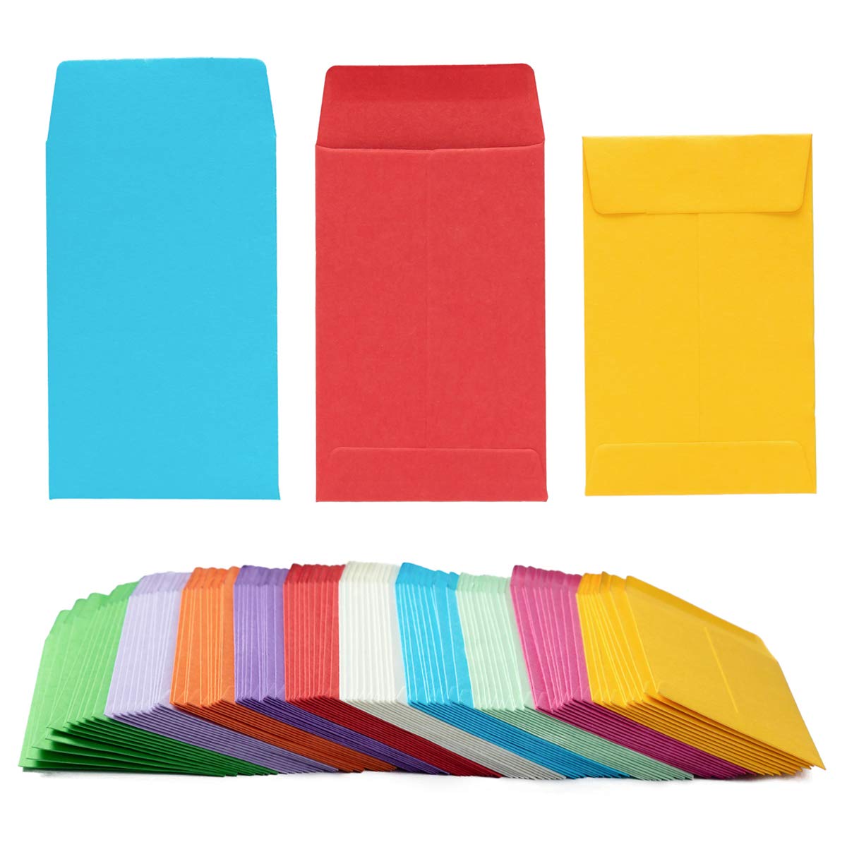 100 Pieces Colorful Small Coin Envelopes for Seed, 2.25×3.5 inch