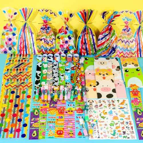 Stationery Party Pack, 24 Pack Birthday Goodie Bags with Multicolor Pen Mini Notebooks for Goodie Bag Classroom Gifts Class Rewards Prizes