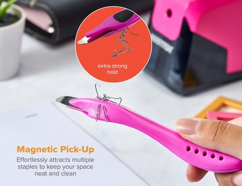 Bostitch Office Magnetic Staple Remover - Easy Puller for Office, Home & School | Neon Colors, 3 Pack