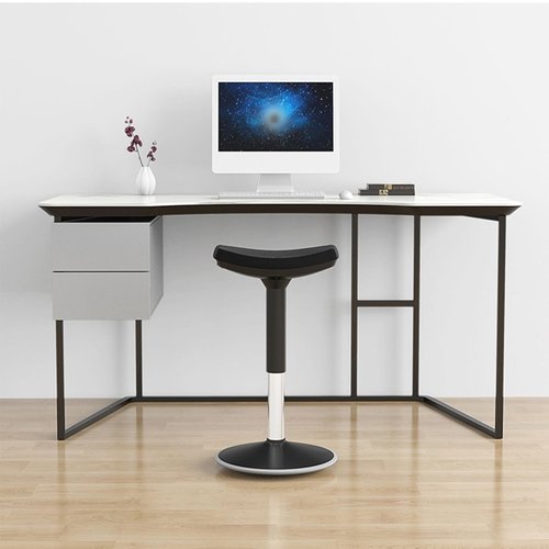 Standing Desk Chair, Ergonomic Office Swivel Stool, Wobble Stool, Height Adjustable Chair Without Backrest for Office, Home,Living Room (Black, 20~25‘’)