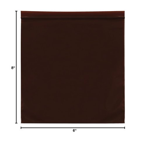 BOX USA Reclosable UV Bags - 3 Mil Thickness, 6" x 8", Amber Color | Pack of 1000