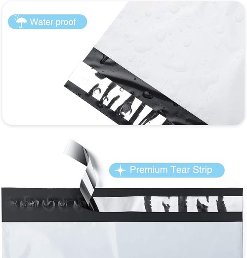 Fuxury Poly Mailers - Waterproof Shipping Bags for Clothing | 19x24 Inch, 250 Pcs, Heavy Duty Self-Seal