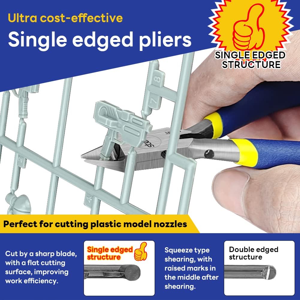 Stedi 4.7-Inch Model Nipper - Ultra-Thin Single-Edge Blade for Gundam Repair | Blue Plastic Tool