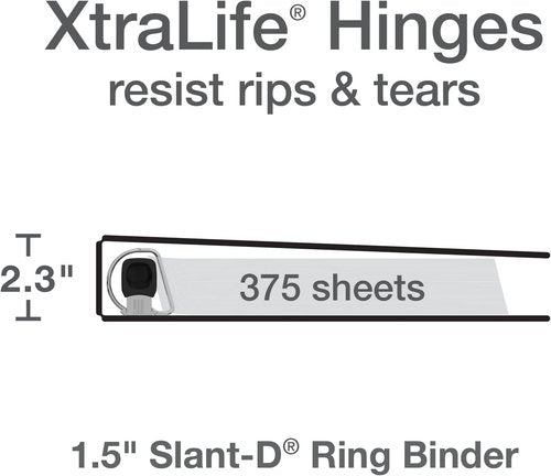Oxford 3 Ring Binders - 1.5 Inch ONE-Touch Easy Open D Rings | 375-Sheet Capacity, Natural Pastels, 4 Pack