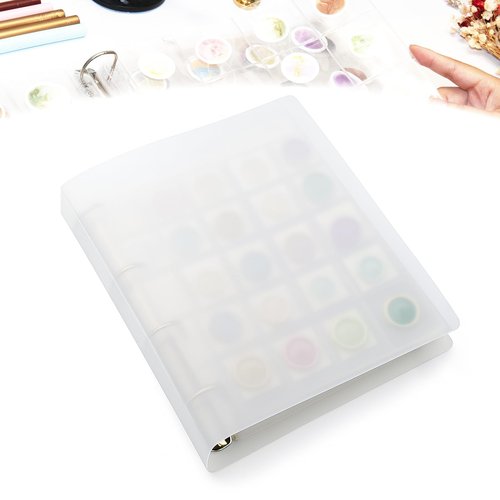 Nuvretk Wax Seal Storage Binder – Holds 200 Wax Seals, Stamps, Coins, or Cards with 10 PVC Pocket Sheets, 4-Ring Album for Crafts and Collectors