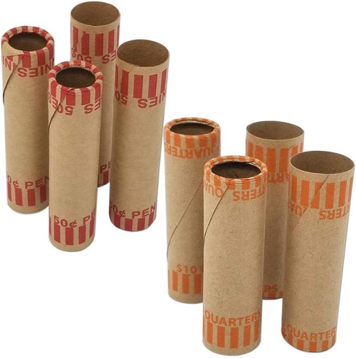 J Mark Coin Roll Wrappers - 40 Count Assorted Cartridge-Style, Made in USA | Includes Quarter, Penny, Nickel & Dime Rolls