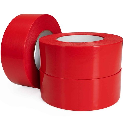 IDL Packaging 2" x 60 Yards Red Stucco Tape, 3 Rolls, Heavy-Duty, Smooth Edge - 60 Days Long-Lasting Bond, Leave No Traces - UV Resistant, Waterproof