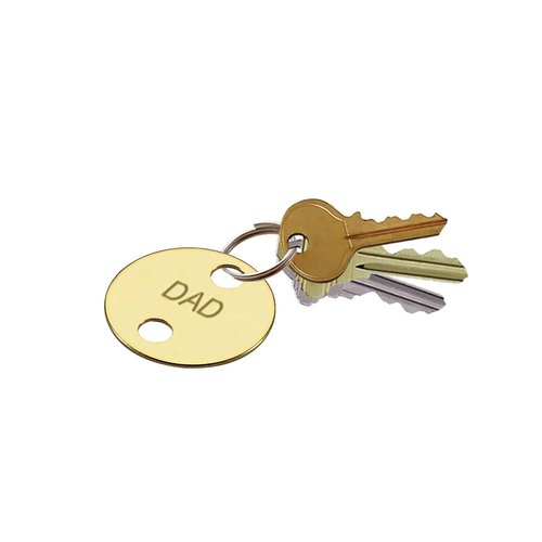 Lucky Line Solid Brass Round Tag 1-1/4" - Two Holes - 100 per Box (26022)