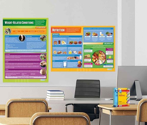 Daydream Education Health, Fitness and Well-Being Posters - Set of 5 - EXTRA LARGE 33" x 23.5" - Laminated - Physical Education Middle & High School Classroom Decoration - Wall Charts