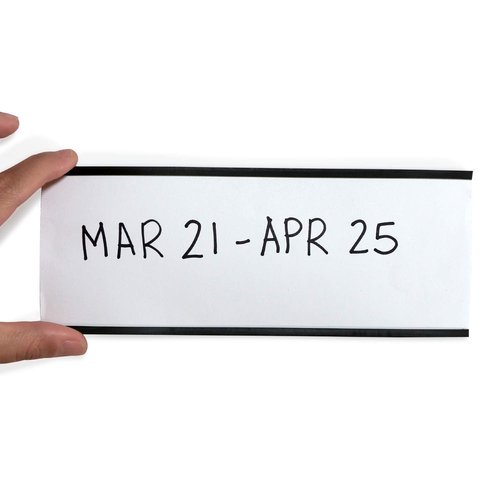 SmartSign (10-Pack) Magnetic C Channel Card Label Holders - 3" x 8" Metal Racks and Shelf Label Holders with Paper Inserts