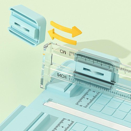 4-in-1 Bidirectional Paper Cutter, Portable Paper Photo Trimme, Paper Cutter for Craft with Straight Line, Dotted Line, Wavy, Crease Blade Head, Multi-Function Scrapbooking Tool for Craft Projects