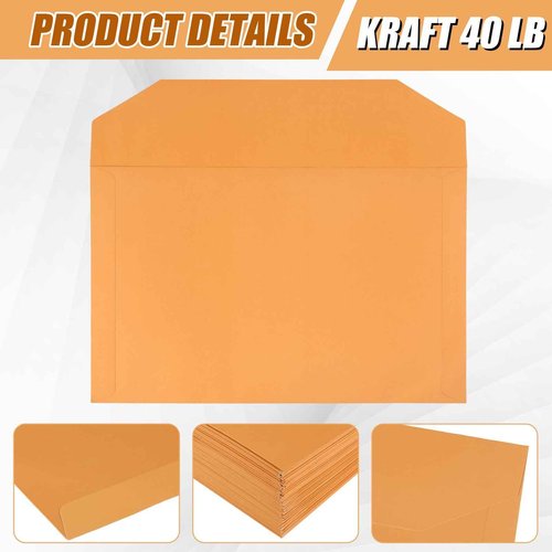 Sinload 80 Pack Legal File Envelope 10 x 15 Inch File Jackets Legal Size 40 lb Yellow Kraft for Mailing Documents