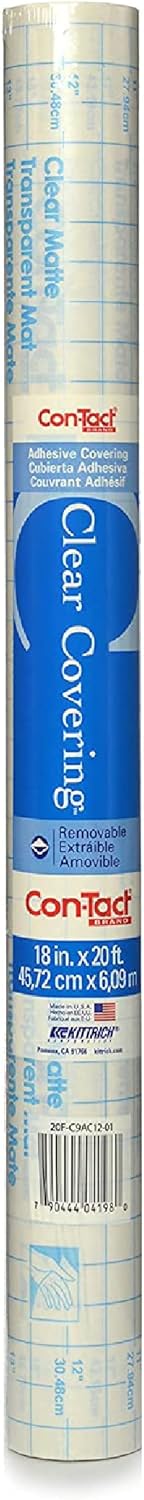 Con-Tact Brand Clear Covering | Versatile Self-Adhesive Shelf Liner - 18'' x 20', Clear Matte Privacy Film