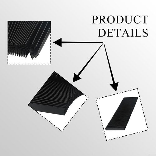CNC Machine Accordion Dust Cover, Accordion Way Cover Dust Protective, Rubber Flexible Cover Milling Machine 3-proof Cloth Protective, Flat Bellows Cover, L 1500MM* H 15mm (Width 130mm)