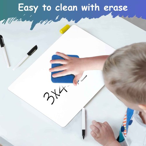 ShyLizard 36Pack White Board Dry Erase Boards with 36Erasers, Double Sided Small White Board for Classroom Students, 9"x12" Personal Mini Boards Bulk, Classroom Teachers Office Supplies