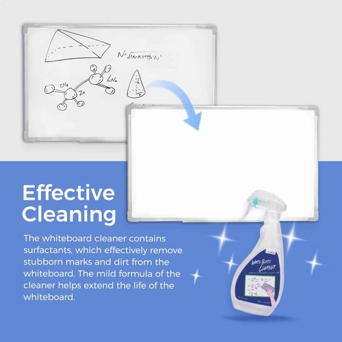 loukin Non-Toxic Whiteboard Cleaner, 17 fl oz Dry Erase Board Cleaner, Low-Odor Whiteboard Cleaning Spray with Cloths, Removes Stubborn Marks from Whiteboards, Chalkboard (6-Pack)