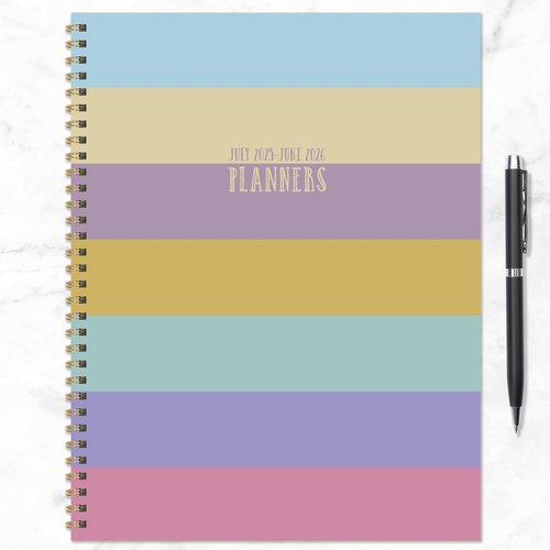 TF Publishing July 2025 - June 2026 Striped Down Large Weekly Monthly Planner - 12 Month Academic Planner 2025-2026 with Durable Cover, Thick Uncoated Paper, and Planning Stickers - 9in x 11in