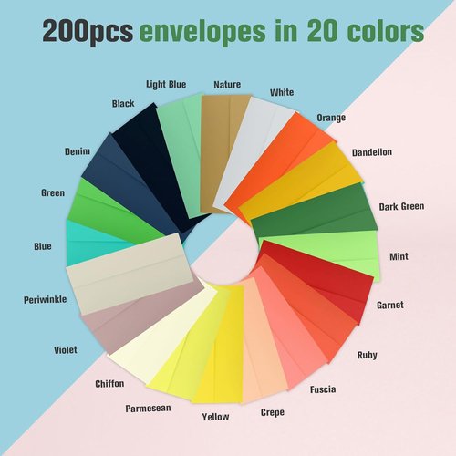 Colorful Envelopes by [Brand Name] - 200 PCS Self-Seal #10 Business Mailing Envelopes | 4 1/8 X 9 ½ Inch