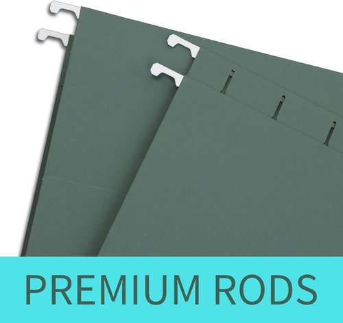 Herkka Extra Capacity Hanging File Folders - 30 Pack Heavy Duty 3 Inch Expansion for Bulky Files | Green Letter Size