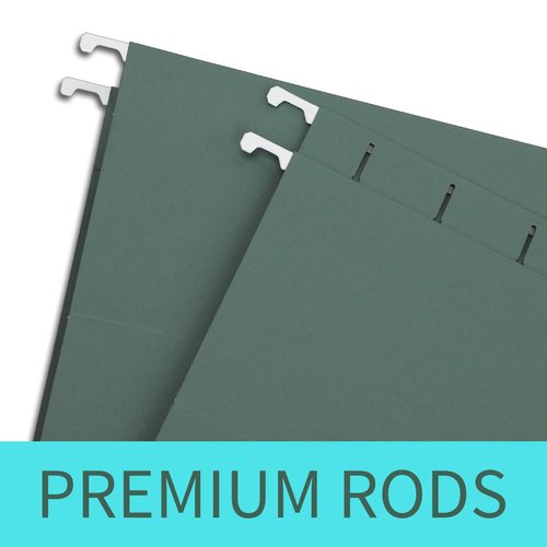 HERKKA Extra Capacity Hanging File Folders, 60 Pack Reinforced Letter Size Hanging Folders with Heavy Duty 1 Inch Expansion, Designed for Bulky Files, Medical Charts, Green