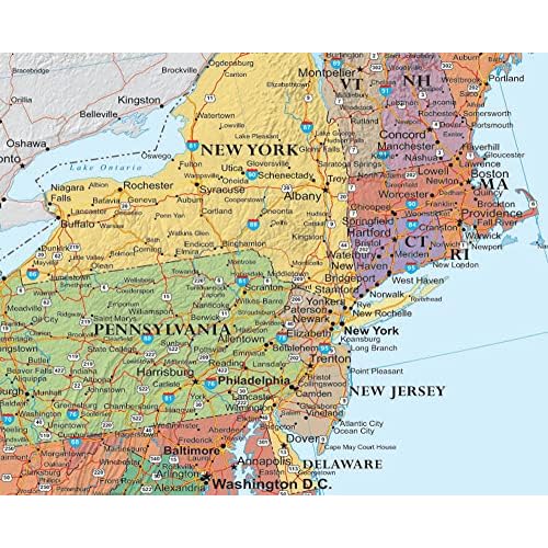 24x36 United States, USA Classic Elite Wall Map Mural Poster (Paper Folded)