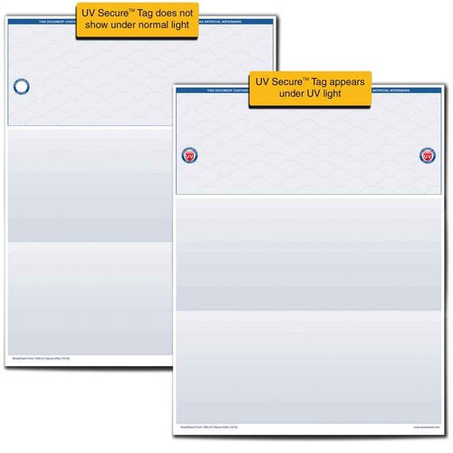 VersaCheck UV Secure Checks - 500 Blank Business Voucher Checks - Blue Elite - 500 Sheets Form #1000 - Check on Top
