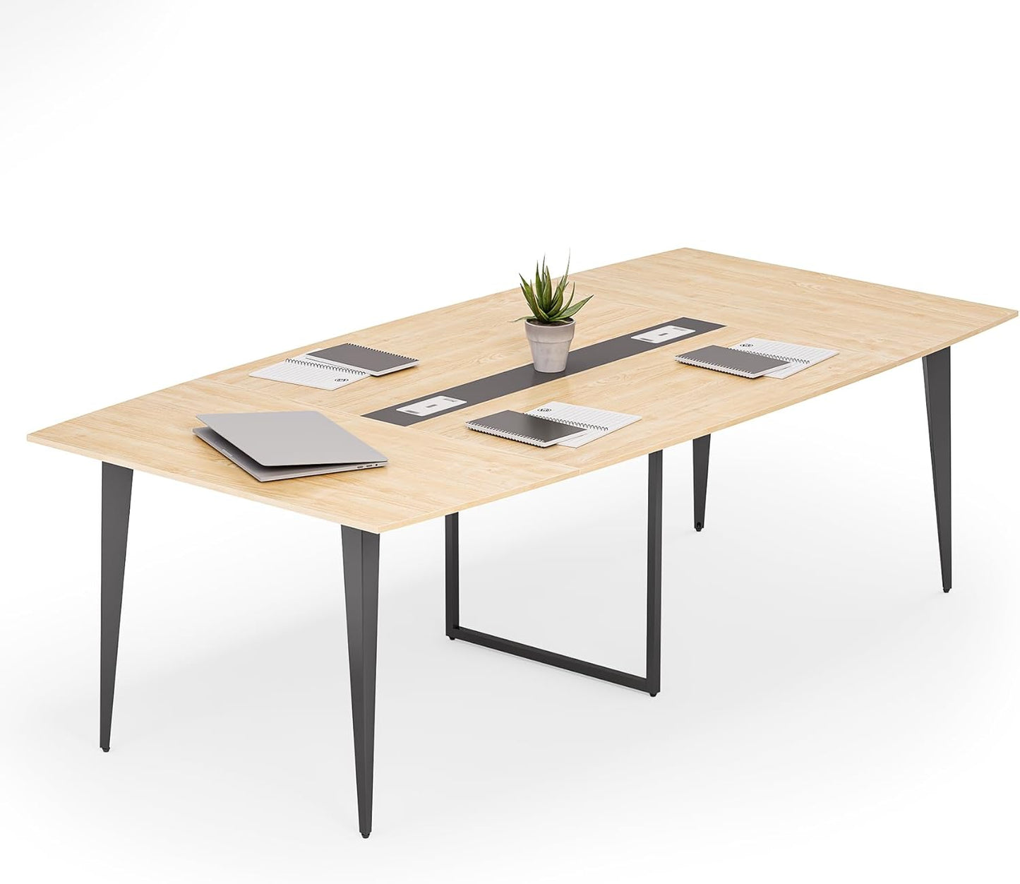 LITTLE TREE 6 FT Conference Room Table, 70.86L x 35.43W x 29.52H Inches Boat Shaped Meeting Seminar Boardroom Table