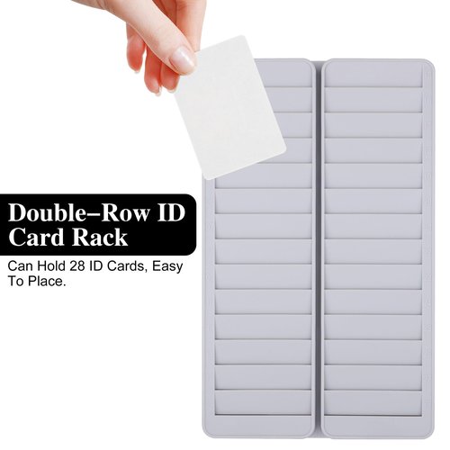 Time Card Holder, Time Card 28 Pockets Slots Wall Mounted Stacking Rack Holder for Employees, Payroll Recorders for Office Factory Supplies
