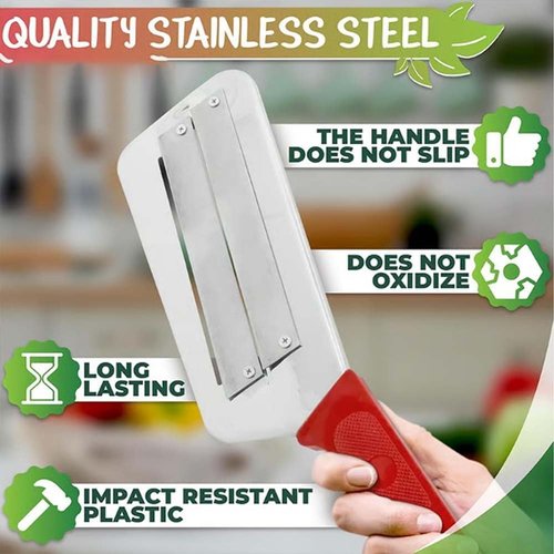 Stainless Steel Shredder Knife, 6 colors Stainless Steel Dual Blade Julienne Cutter, Cabbage Shredder for Coleslaw, Dual Blade Julienne Cutter for Slicing, Grating & Shredding (White)
