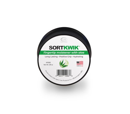 LEE 10083 Sortkwik Fingertip Moistener with Aloe – Non-Toxic, Odorless Grip Enhancer for Paper Sorting and Money Counting – 3/8 oz, Clear (Pack of 3)