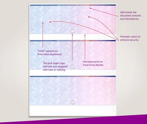 NextDayLabels - Blank Check Stock for Laser & Inkjet Printers - 8.5" x 11", 500 Sheets, Red-Blue Prismatic
