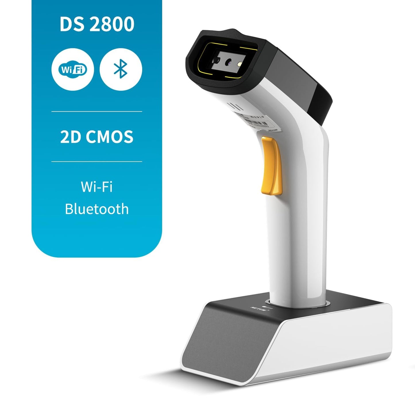 NETUM Wireless Wi-Fi 2D Barcode Scanner Connect with TCP UDP Network Protocols, Hands Free Automatic Sensing Bar Code Reader 1D 2D QR pdf417 Scan Gun Suitable for Inventory, POS Industry - DS2800