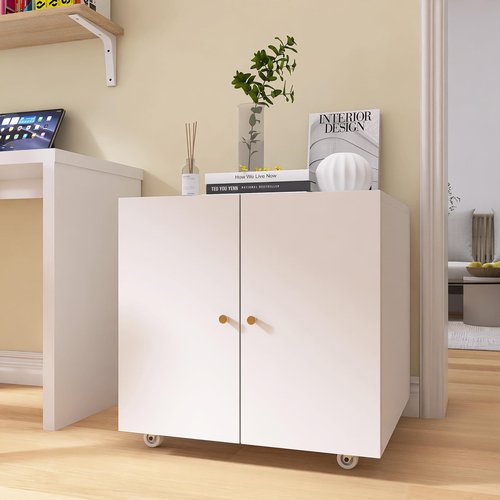 STEELIST Metal Printer Stand, Large Printer Table with Wheels, Heavy Duty Printer Cabinet Stand, Printer Stand with Storage, Modern Printer Stands for Home Office, Copier, Computer, Fax