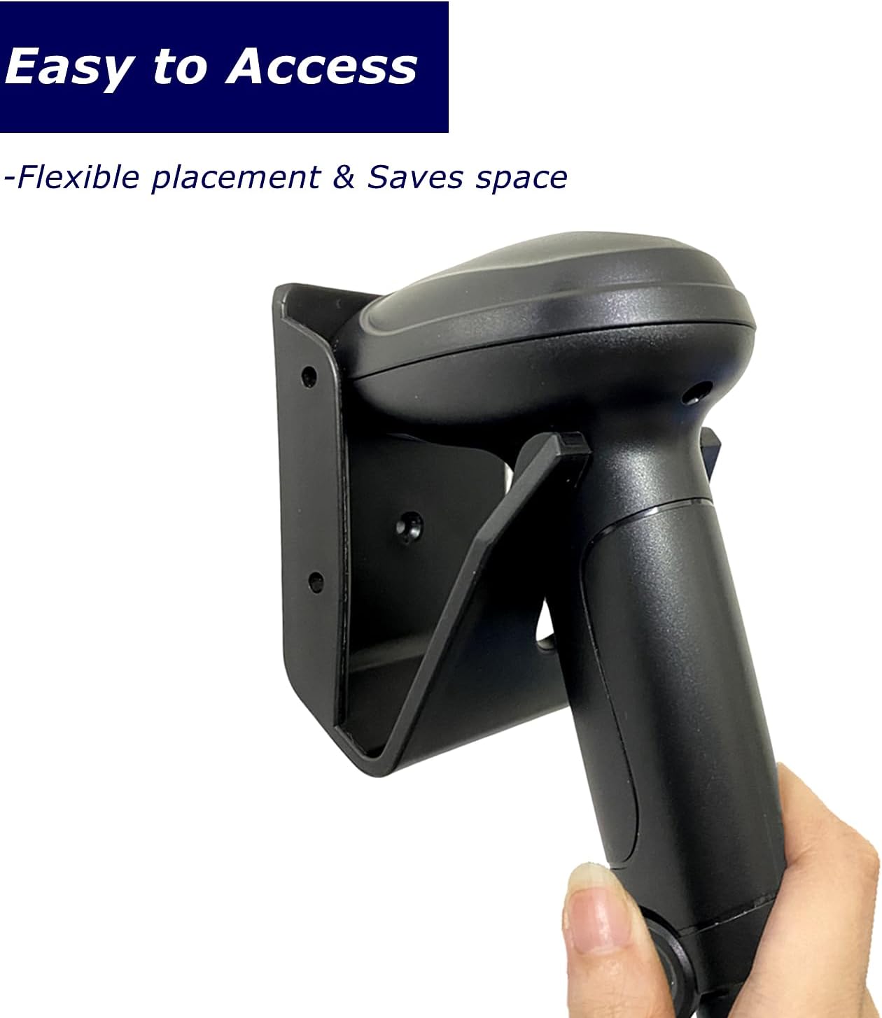 Zebra Universal Barcode Scanner Holder - Wall Mount Bracket for LS2208, DS2278, LI4278 | Includes Screws & Stickers