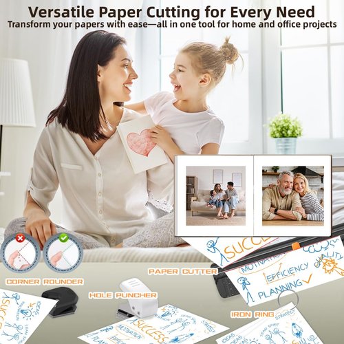 Laminator Machine 9-Inch Portable Thermal Laminater with Hot & Cold Modes, A4 Small Laminating Machine with ABS Jam-Release, 3-Min Warm-Up, 6-in-1 Photo Laminator Kit for Office & Classroom Blue-Gray
