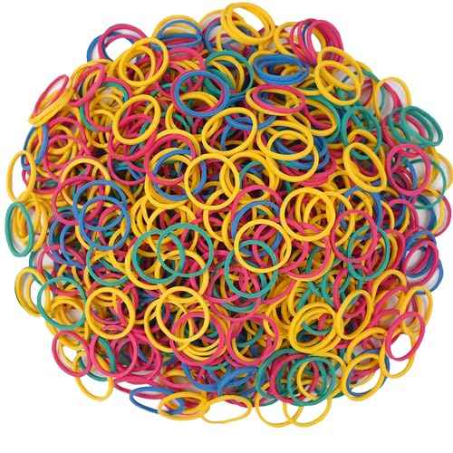 Rubber Bands Small Mini Elastic Band Yellow Blue Green Red 1300pcs Rubber Band 1.2inch Office Supplies Home Inside Diameter 0.63in (Multicolour)