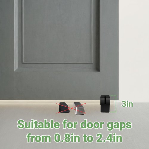 Large Door Stopper - Metal Door Wedge, Tall Door Stopper, Spring Rubber for Extra Strong Grip (Black, 1 Pack)