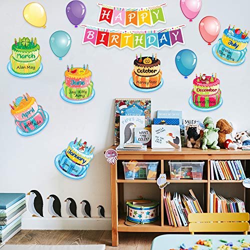 Outus Bright Style Birthday Bulletin Board Set - Classroom Decoration Pack, 20 Pieces