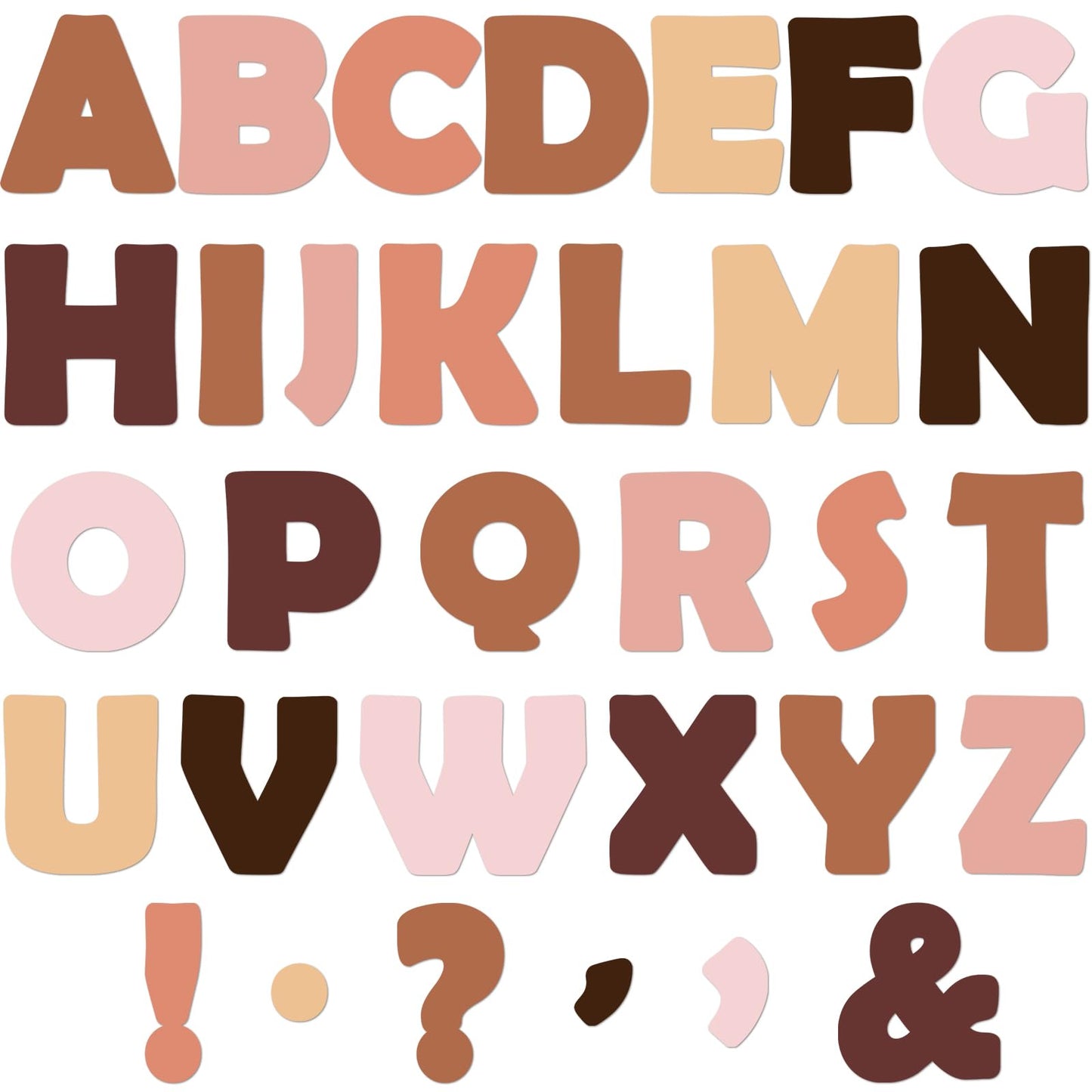 150 PCS Large 6" Bulletin Board Letters Set,Boho Color Classroom Alphabet Cutout Letter for Bulletin Board Display Home School, A Great Helper to Inspire Students' Learning Interest