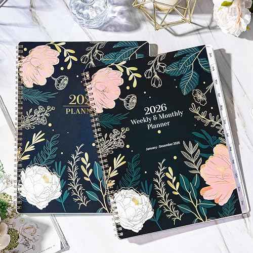 2026 Planner - 2026 Planner Weekly and Monthly, from January 2026 to December 2026, 9'' x 11'' with Holiday Review + Coated Tabs + Back Pocket