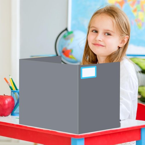 Crtiin 24 Pcs Privacy Folders for Students Desk Dividers Standard School Privacy Cardboard Board Testing Dividers Shield for Classroom Teacher Supplies Keep Eyes from roving(Simple)