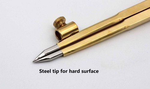 5MoonSun5's 8'' Large Pencil Marking Compass Circle Leather Scratch Compass Maker Scriber Marking Wing Divider, Ideal for Drawing Circles, Scribing Wood Metal, Drafting,Map Plotting with leather cover